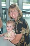 Grandma Nancy and Jilly enjoy a moment of togetherness at the Air and Space McDonald's