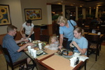 The 'fam' settles in for another good meal from Wegmans.