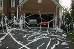The garage door was engineered so that a spider web formed when the door goes up.