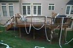 The deck railing was festooned with paper.