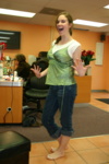 Kristin just got her fingernails and toenails done for the wedding